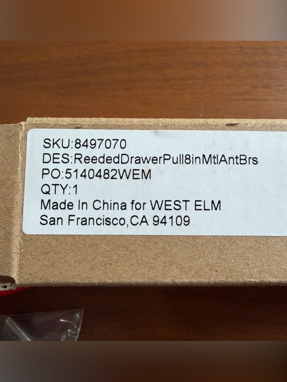 Gold Reeded Drawer Pull - Picture 3 of 4